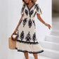 Women's Full Printing Puff Sleeve Super Collar Floral Print Wrap