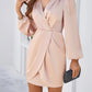 Women's Fashion Pure Color Ribbon Bubble Dress