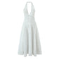 V-neck Halter Backless Holiday Women's Dress