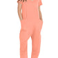 Women's Multi-color Side Slit Pocket Design Solid Color Loose Jumpsuit