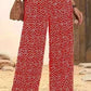 Polka-dot Loose-fitting High Waist Tight Waist Straight-leg Trousers
