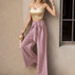 European And American Trousers Lace Up Commute Style High Waist