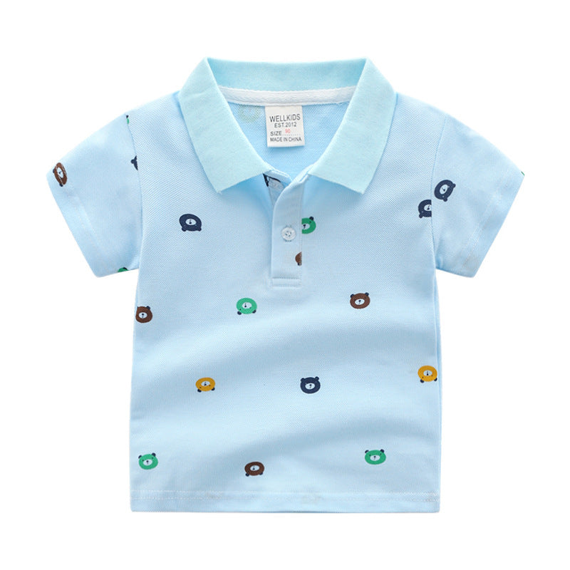 Polo à manches courtes pour enfants avec motif dessin animé