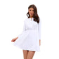 Womens Fashion Casual Solid-Color Off-the-Shoulder Dress