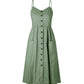 Suspender Button Pocket Halter Dress
