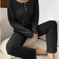Solid Color Fashion Casual Long Sleeve Pants Two-piece Set