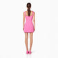 Flower Spaghetti Strap Sleeveless Backless A- Line Dress