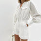 Combinaison ample en coton flammé blanc tendance pour femme