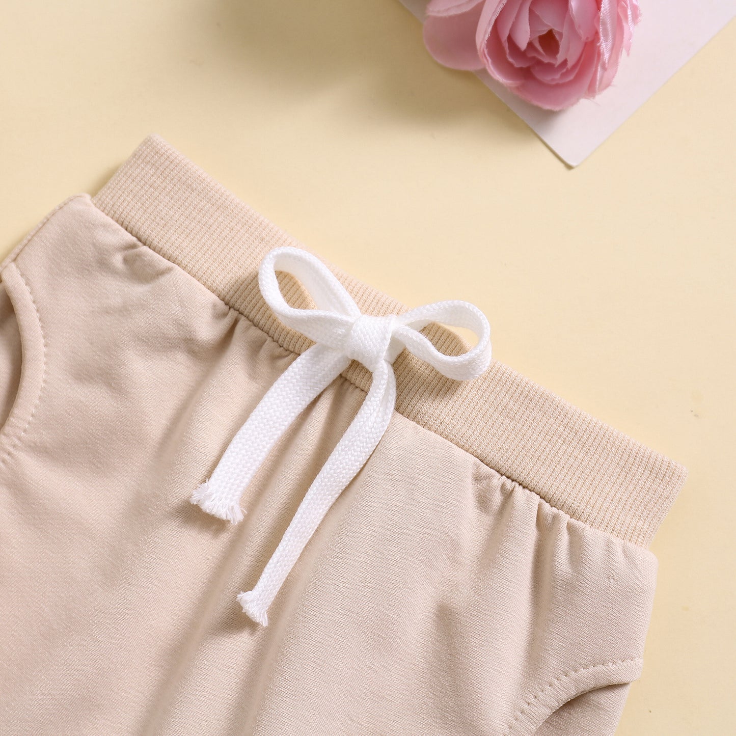 Children's Suit Baby Girl Flounced Sleeve Letter Embroidered Sweater Trousers
