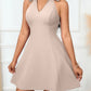 New Stylish And Elegant Casual Off-shoulder V-neck Belted Cropped Womens Dress