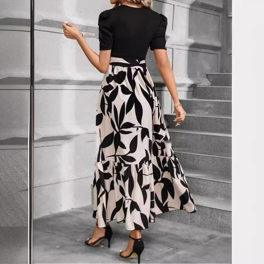 Womens SpringSummer Bestseller Floral Print Crew Neck Dress