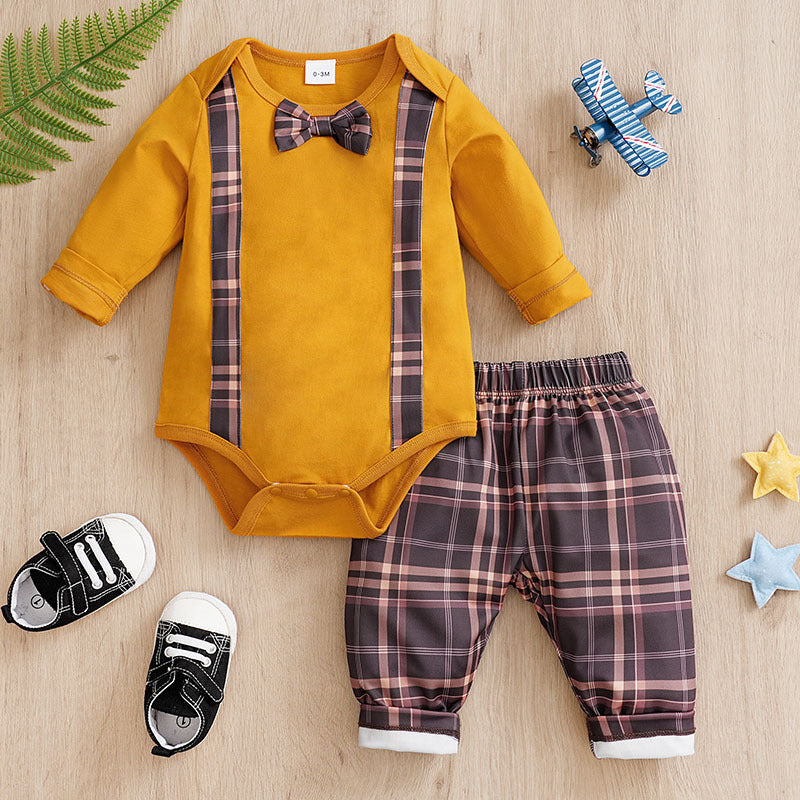 Combinaisons pour bébés et nourrissons d'un an, vêtements de printemps pour enfants, deux pièces