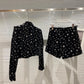 Ladies Spring New Star Suede Pin Jacket Suit