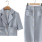 Temperament Pocket Design Short Casual Suit