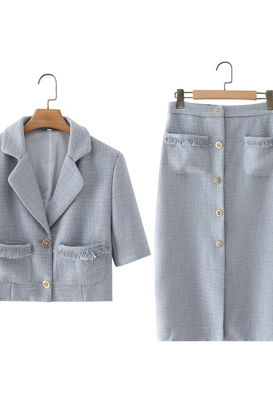 Temperament Pocket Design Short Casual Suit