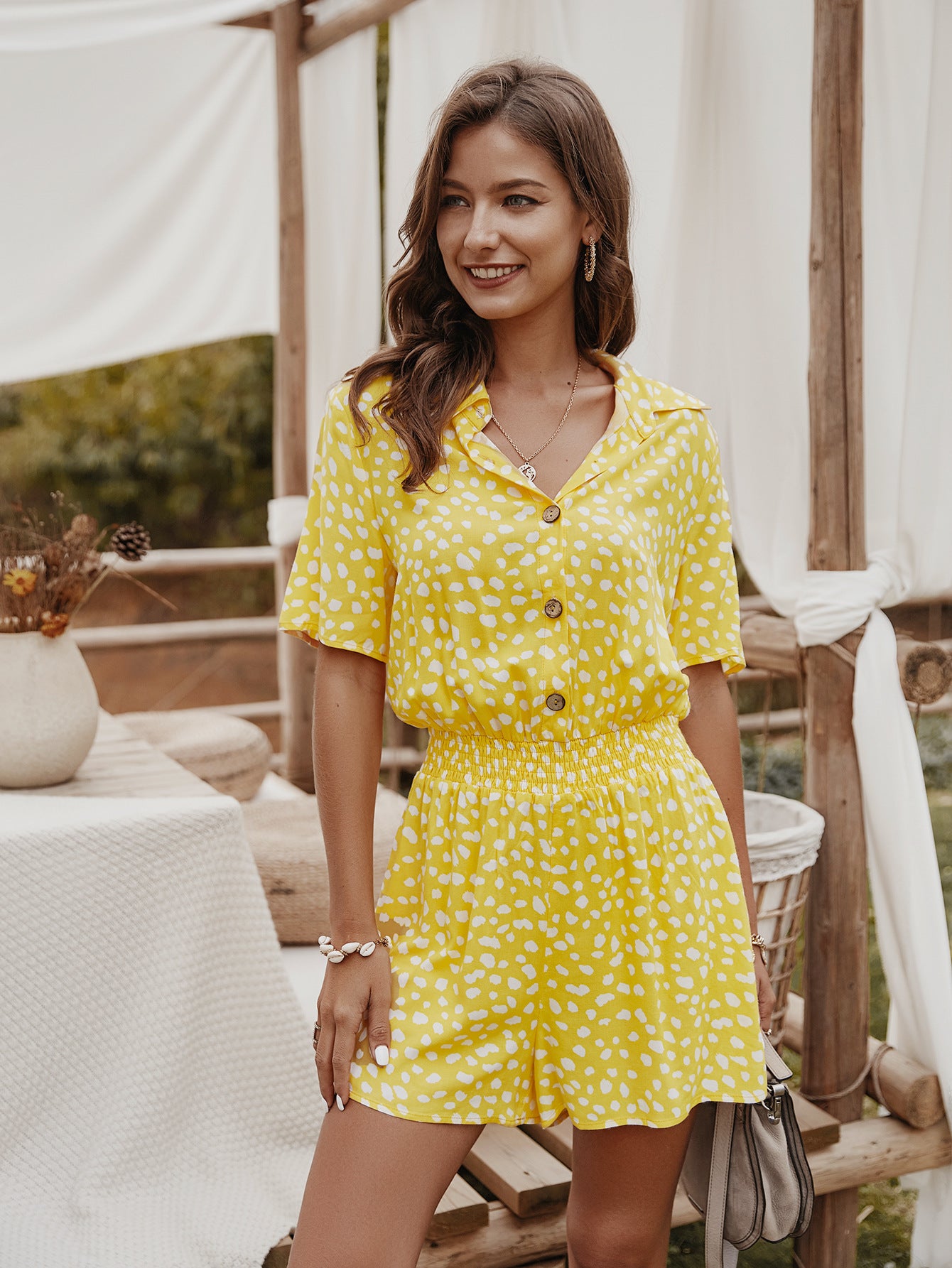 Combinaison chemise à petites fleurs