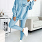 Casual Hooded Sweater Thickened Thread Fitted Vest Pants Three-piece Set