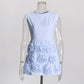 Stitching Three-dimensional Flower Design Short Skirt