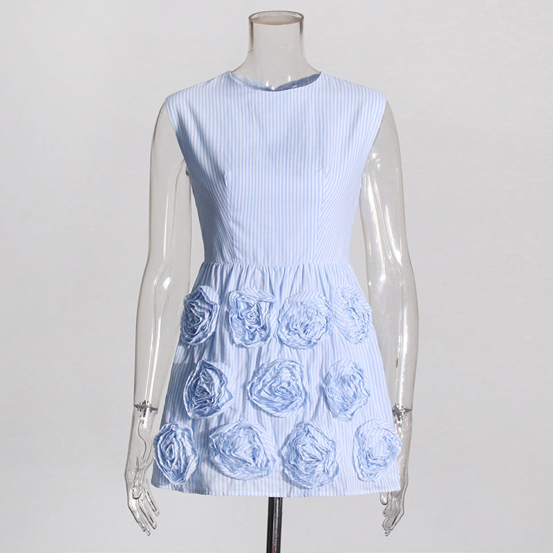 Stitching Three-dimensional Flower Design Short Skirt