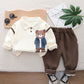 Korean Fleece-lined Two-piece Suit Baby Children Warm Suit