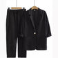 Women's Cotton Linen Coat Pants Fall Loose Fashion Suit