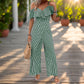 Summer New Striped Strap Wide Leg Jumpsuit For Women