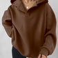 Women's Solid Color Hoodies Long Sleeve Hooded Solid Color Loose Sweater