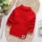Chemise en tricot épais et pelucheux pour bébé et enfant, col rond, taille haute