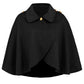Fashion Solid Color Wool Cape Coat