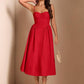 Solid-color Slip Dress With A Cinched Waist For A Slimming Look