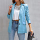 Cardigan boutonné à manches longues en PU pour femme