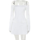 Fashionable Elegant Slim-fit Off-shoulder Bag Cover Long Sleeve Narrow Dress