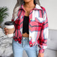 Women's Long Sleeve Plaid Coat Jacket