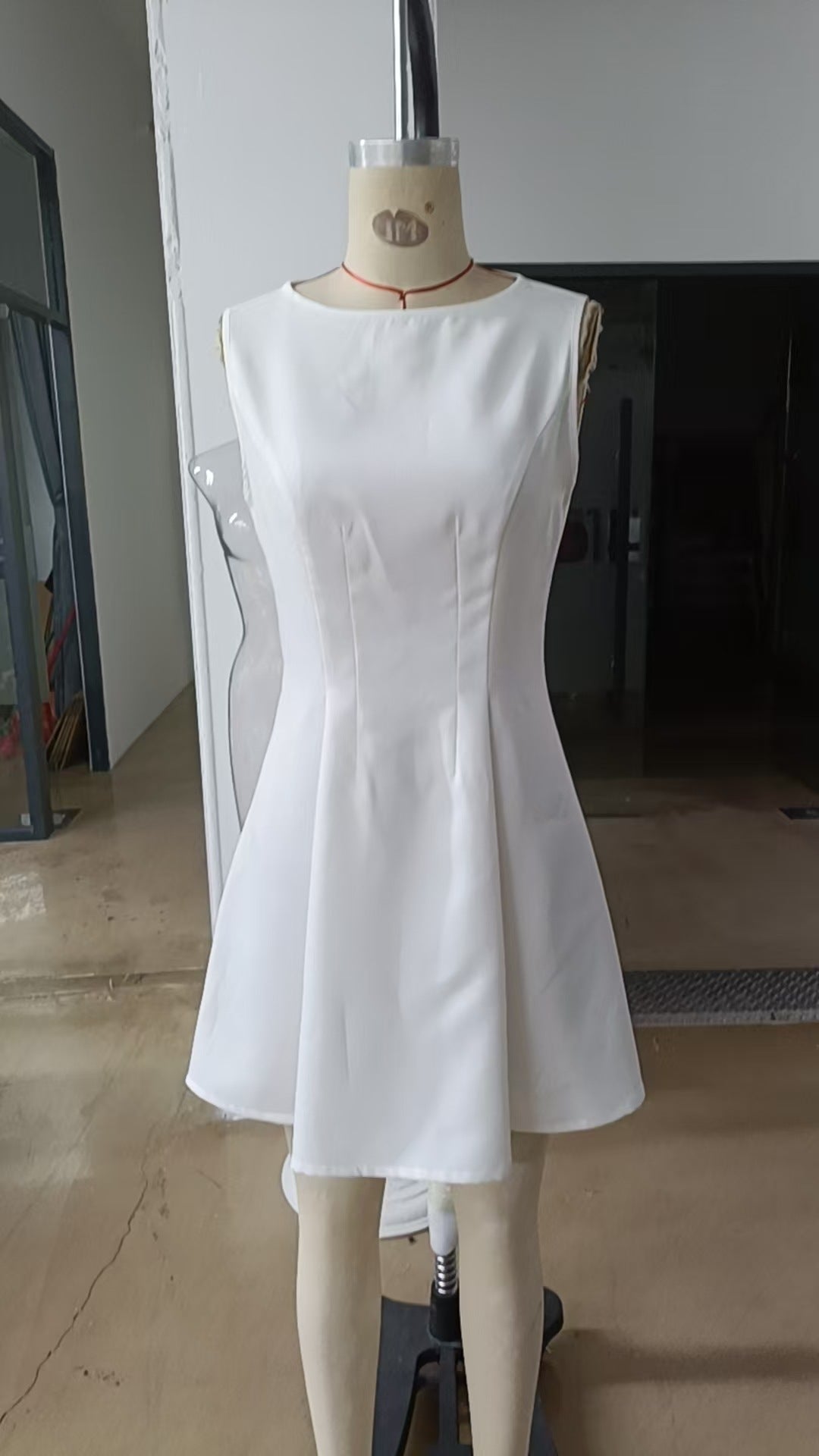Solid-color A-line Sleeveless Slim-fit Elegant Tea Party Dress