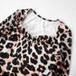 Women's Mesh Stitching Horn Long Sleeve Cinched Short Dress