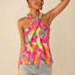 Tropical Plant Printed Women's Tight Fitting Vest