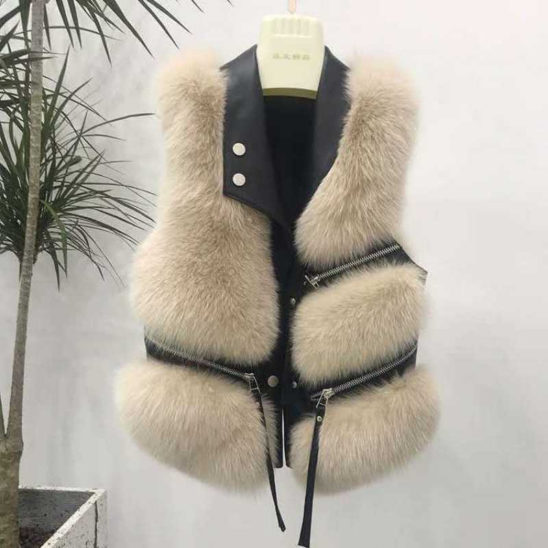 Women's Leather Vest Jacket Winter New Korean Version