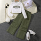 Girl All-match Letter Long Sleeve Sweater Wide Leg Pleated Overalls