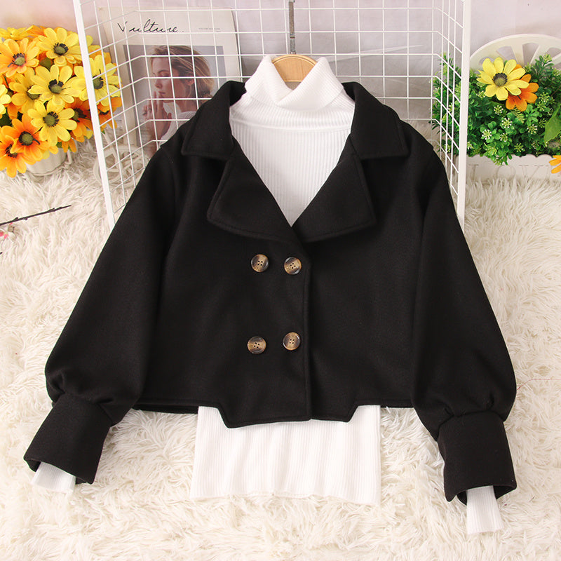 Female Temperament Simple Suit Collar Top