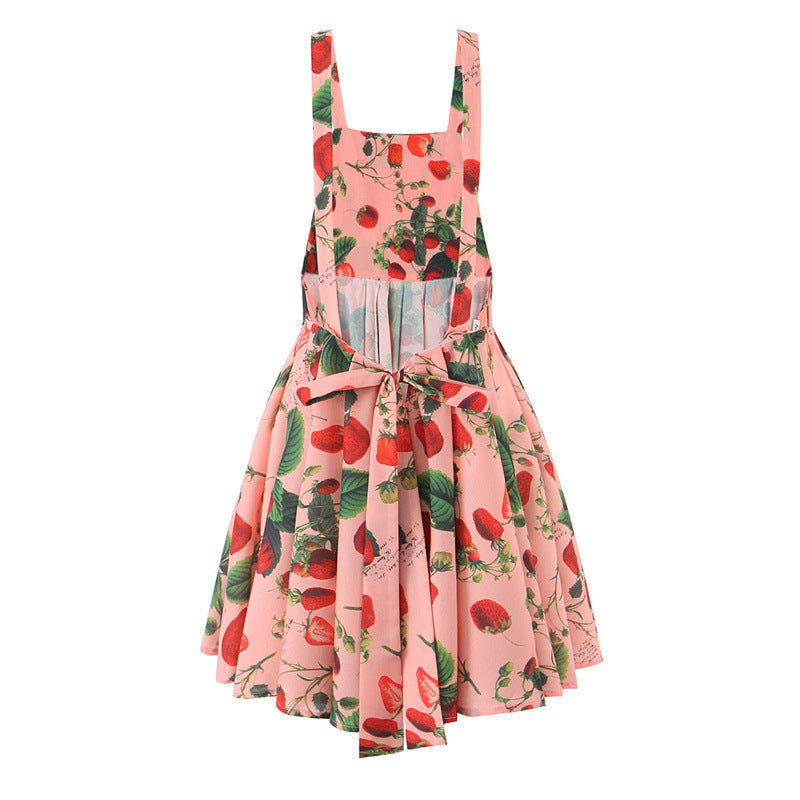 Strawberry Print Mini Women's Dress