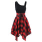 Irregular plaid dress