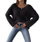 Women's Simple Loose Off Shoulder Off-the-shoulder Flared Sleeves Sweater
