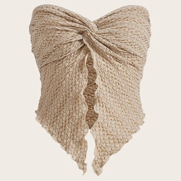 European And American Fashion Pleated Twist Tube Top Backless Top