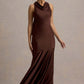 French Fishtail Shoulder Banquet Temperament Dress