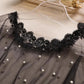 Small Shawl New Black Mesh Pearl Particle Lace