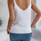 European And American V-neck Hollow Metal Buckle Sling Sweater