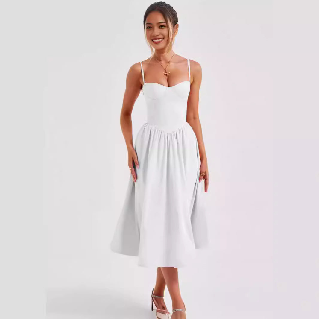 French Retro Long Dress Court Style Dopamine Wear