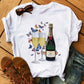 T-shirt Kawaii Verre à Vin Rose Gold