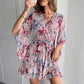 European And American Leisure Simple Style Floral Lace-up Skirt Dress