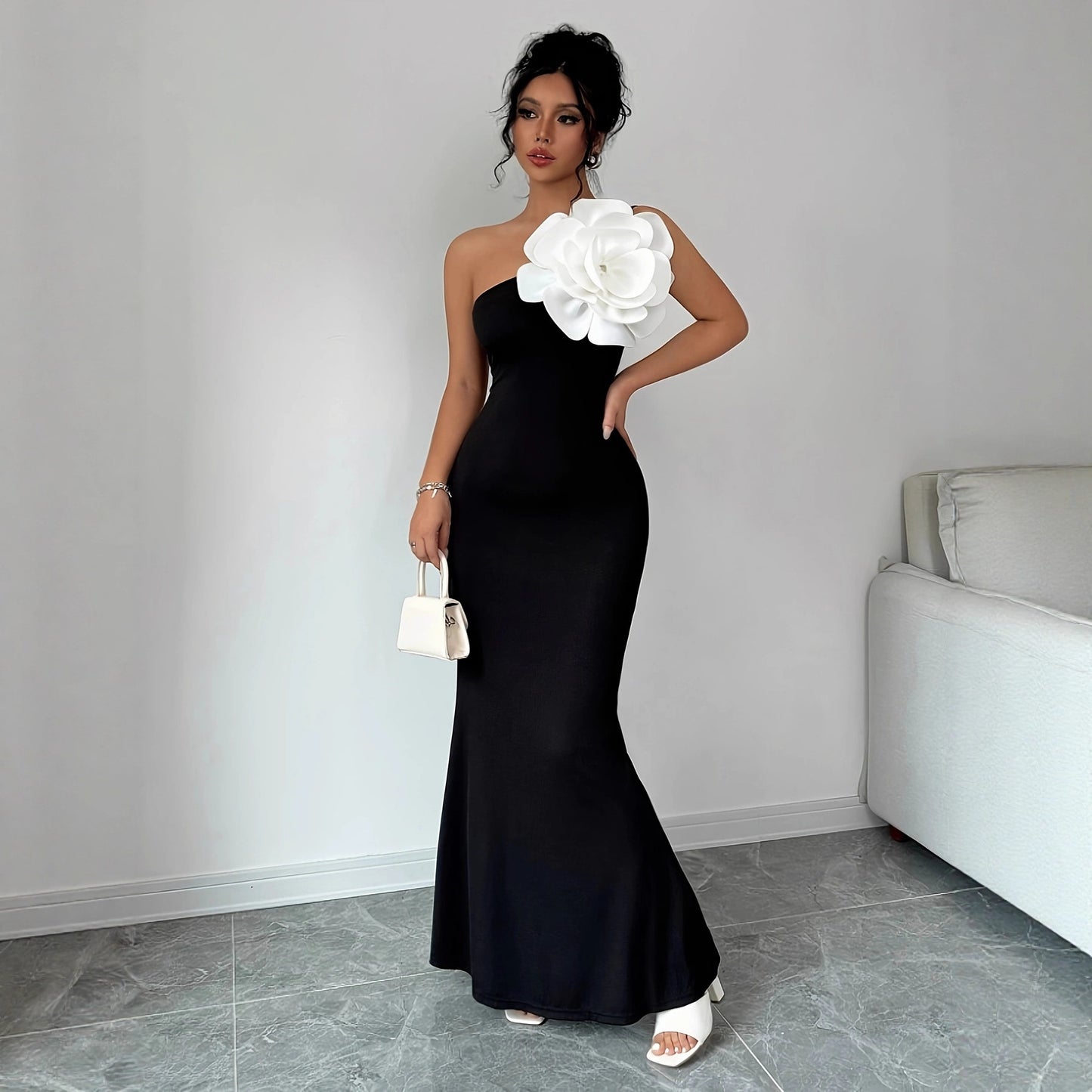 Fashionable Strapless Slim-fit Dress European And American Style